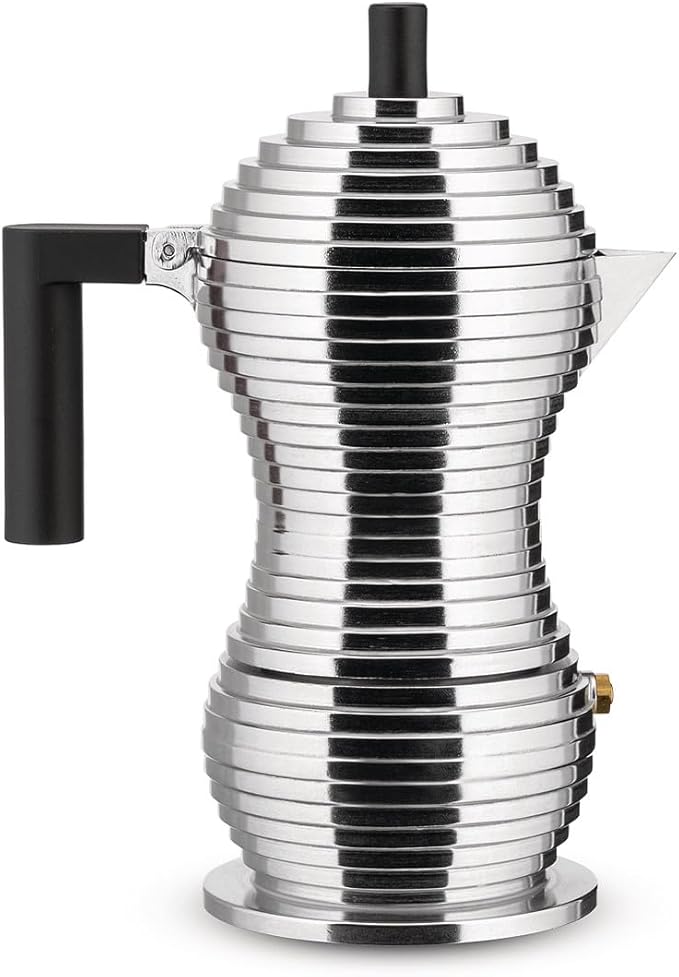 ALESSI  CaffettIera Pulcina 3 TAZZE MANICO NERO INDUZIONE