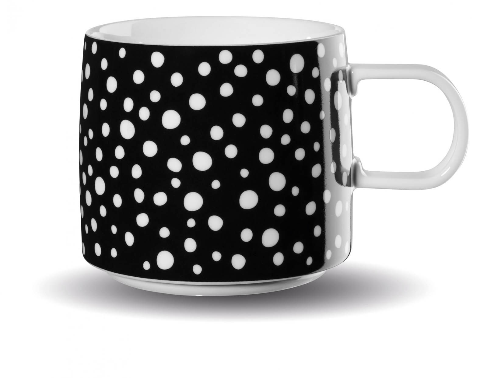 Asa Tazza Con Manico Dotty Nero Bianco