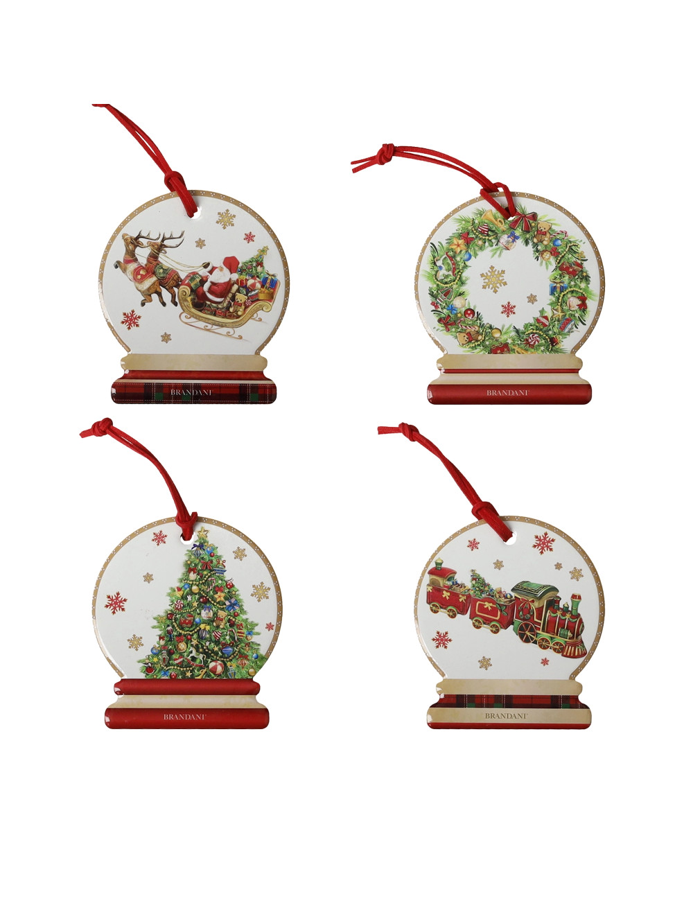 BRANDANI DECORAZIONE CHRISTMAS SET 4 PZ CERAM-SUGHERO SOTTOPENTOLA