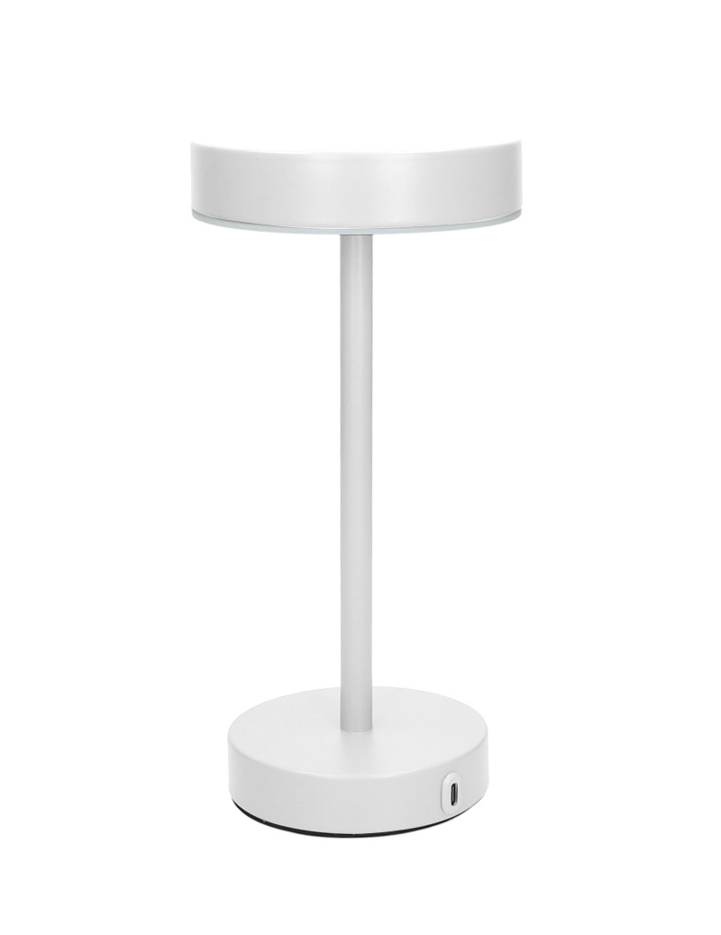 BRANDANI LAMPADA LED TOUCH FRISBEE BIANCO OPACO METAL