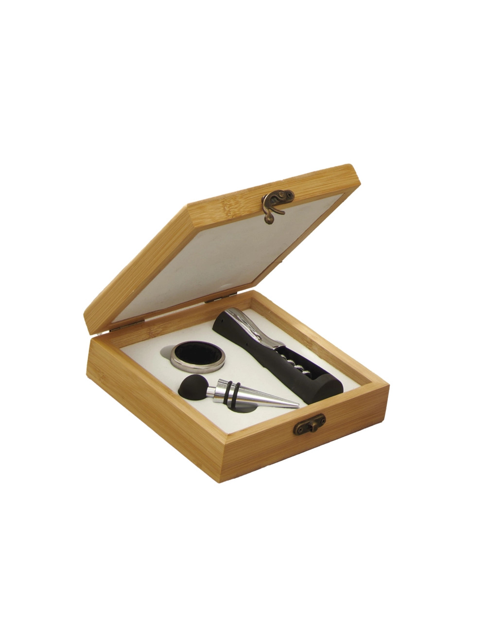 BRANDANI SET DEGUSTAZIONE VINO 4 PZ C-COFANETTO BAMBOO