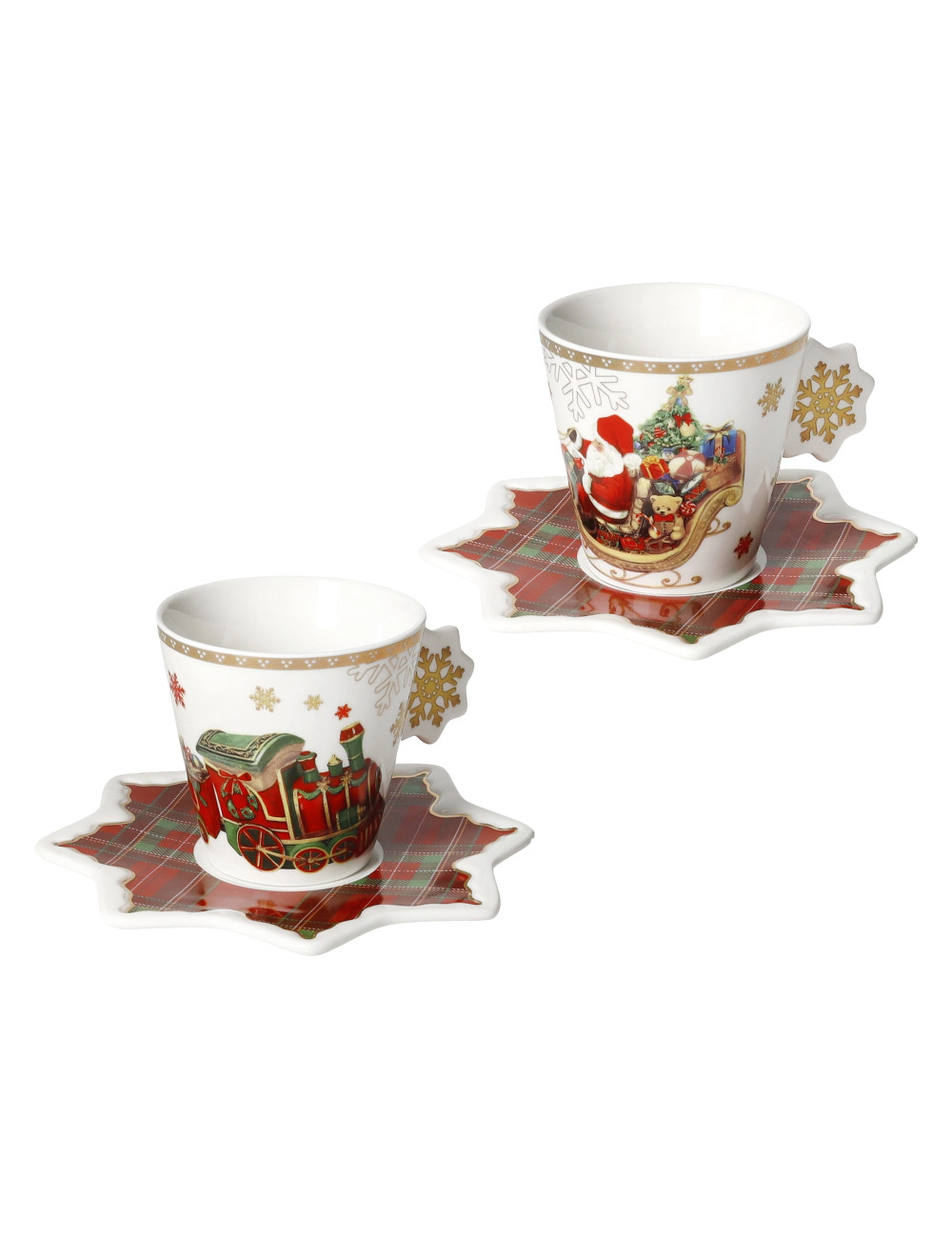 BRANDANI TAZZA CHRISTMAS SET 2 PZ NEW BONE CHINA