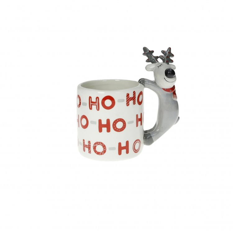 BRANDANI TAZZA MUG HO-HO-HO RENNA GRIGIA