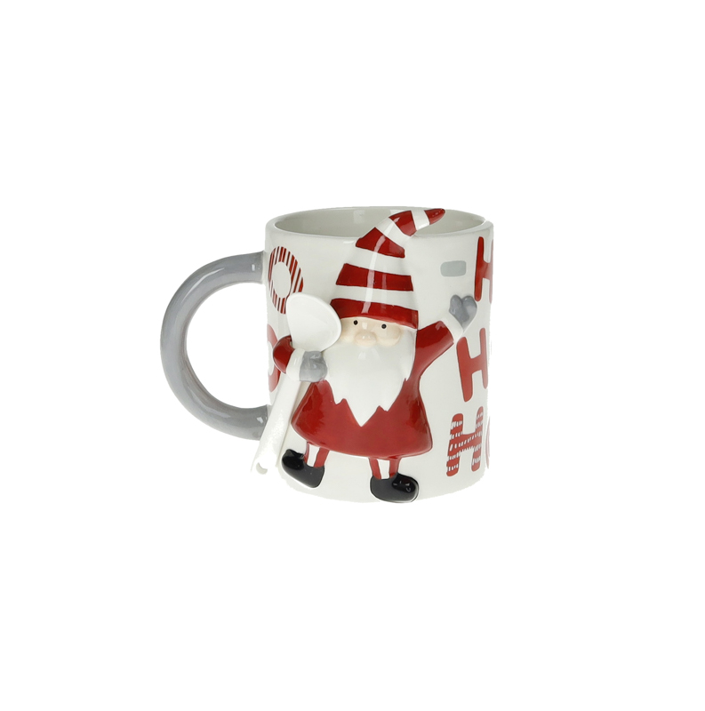 BRANDANI TAZZA MUG HO-HO-HO SANTA CLAUS con CUCCHIAINO