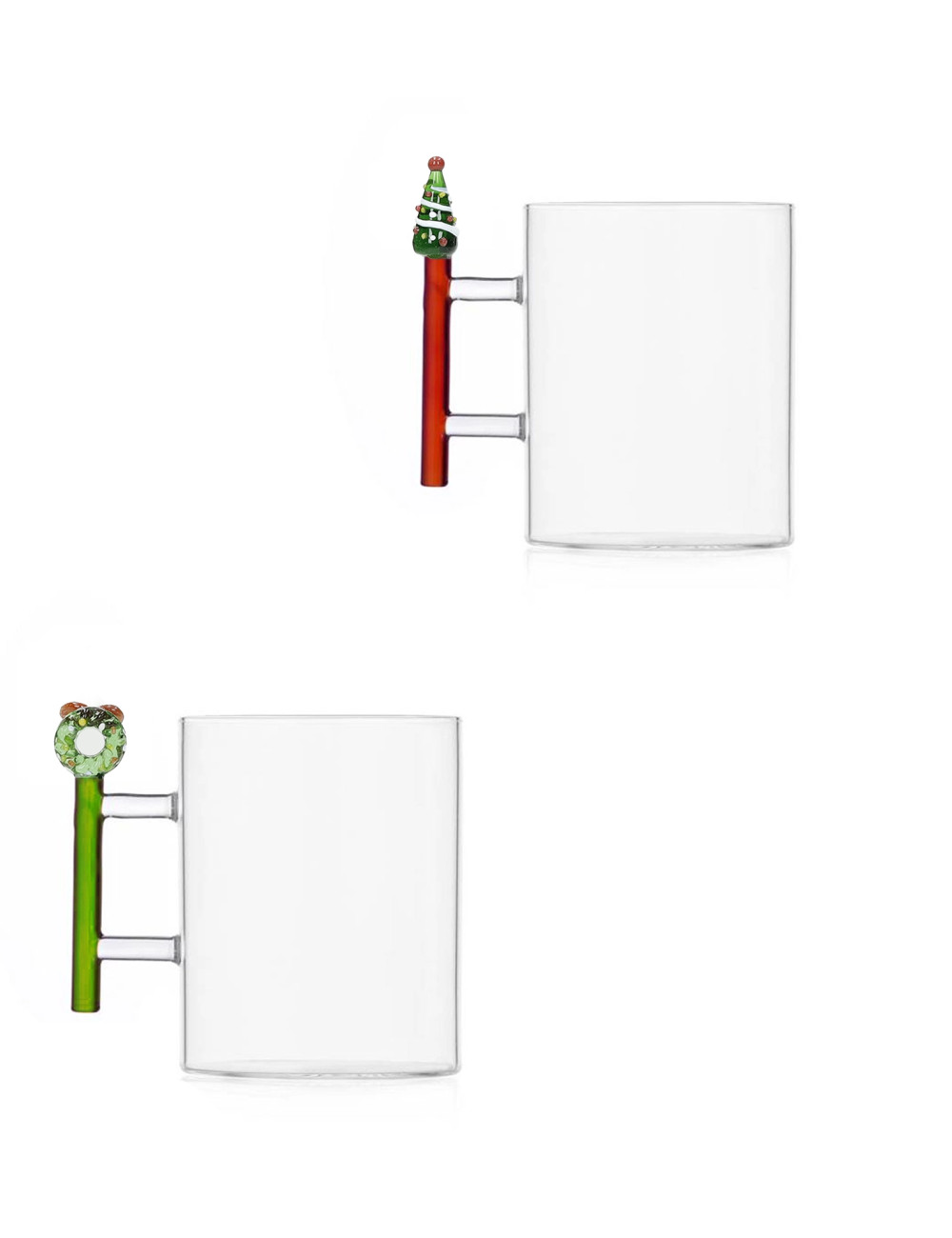 BRANDANI TAZZE MUG W IL NATALE SET 2 PZ VETRO ALBERO-GHIRLANDA