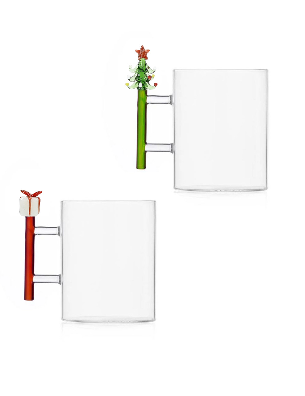 BRANDANI TAZZE MUG W IL NATALE SET 2 PZ VETRO ALBERO-REGALO