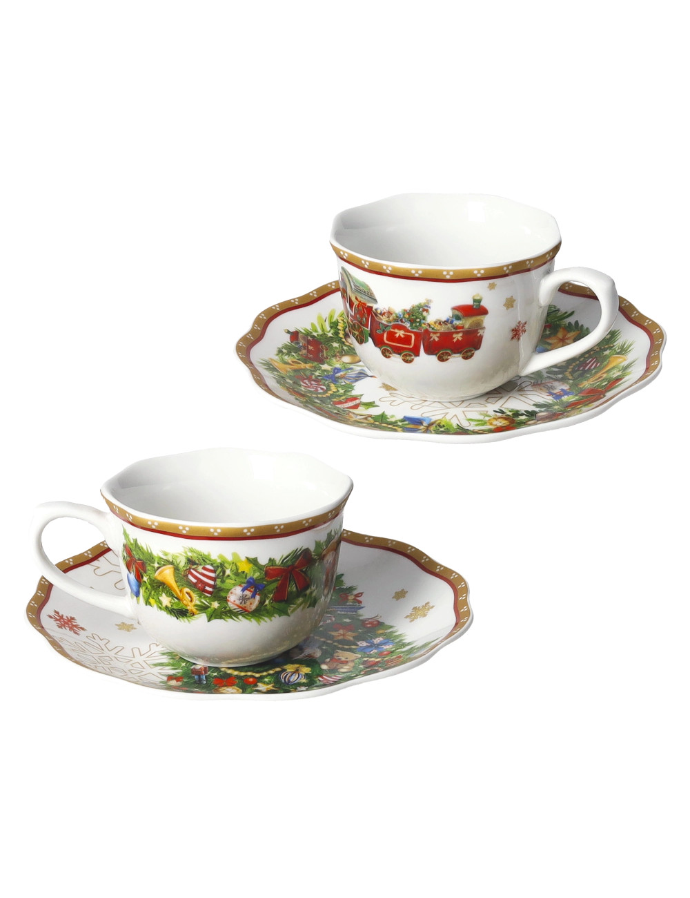 BRANDANI TAZZINA CAFFE CHRISTMAS SET 2 PZ PORCELLANA