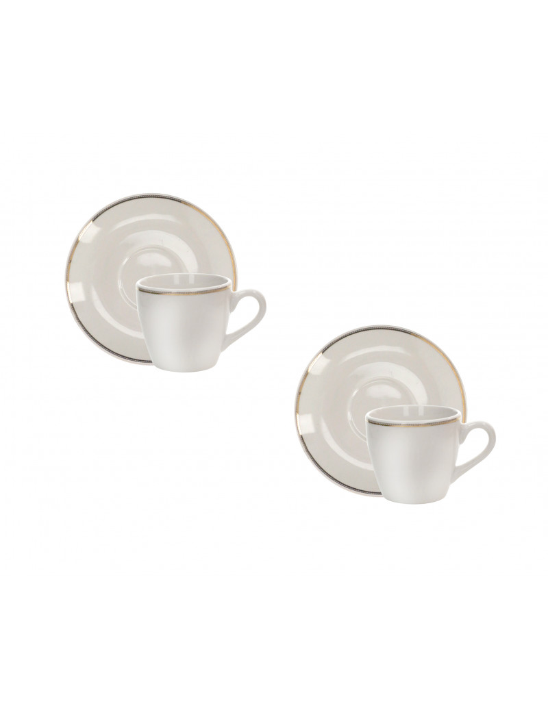 BRANDANI TAZZINA CAFFE PUNTO ORO SET 2 PEZZI PORCELLANA