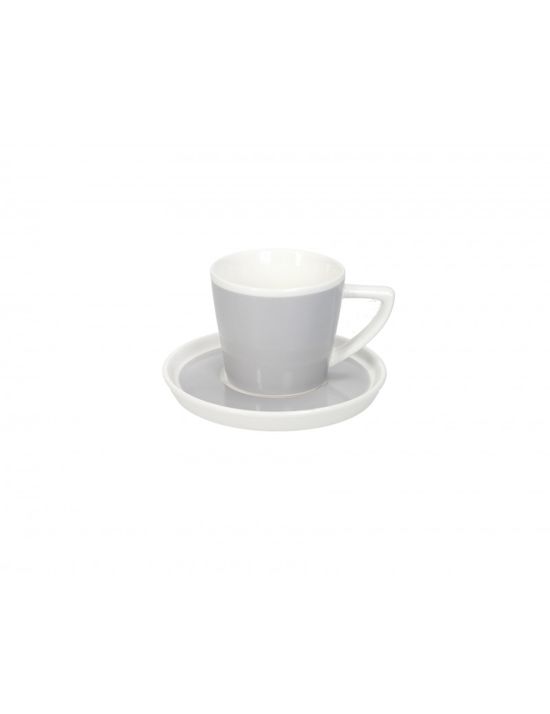 Brandani TAZZINE CAFFE SHANTI CON PIATTINO NEW BONE CHINA 4PZ GRIGIO