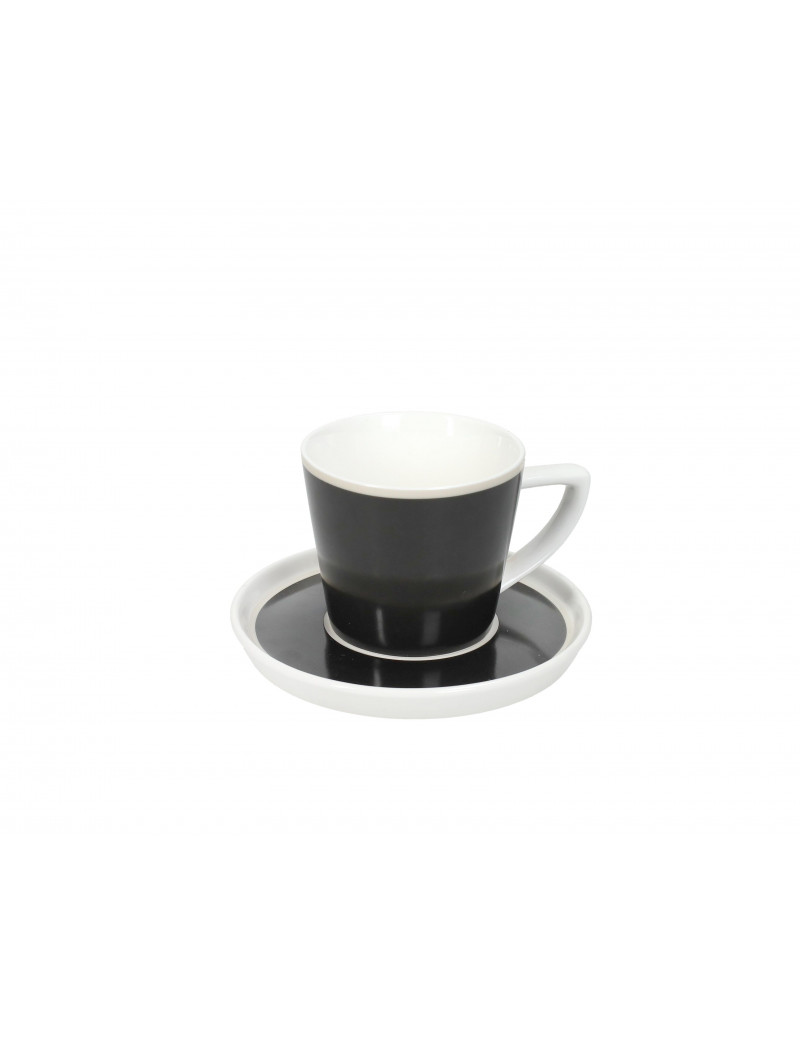 Brandani TAZZINE CAFFE SHANTI CON PIATTINO NEW BONE CHINA 4PZ NERO