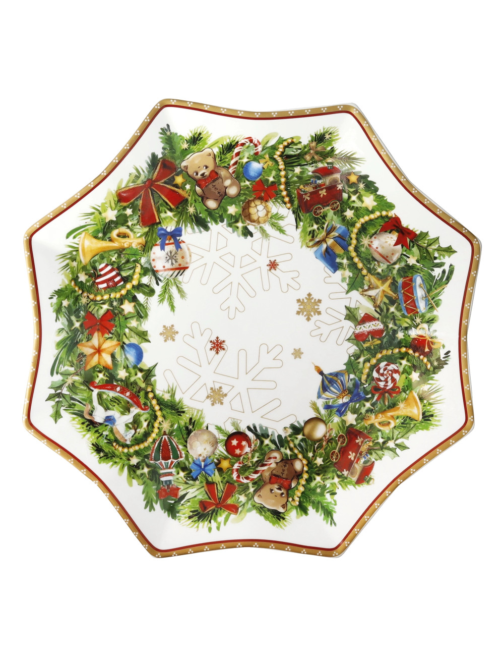 BRANDANI VASSOIO STELLA CHRISTMAS NEW BONE CHINA GRANDE