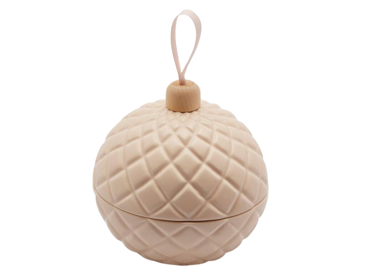 EDG Candela Natalizia 13CM SFERA CON ROMBI CREMA