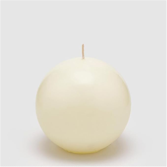 EDG Candela Natalizia Classica Sfera Diametro 10 cm BIANCO