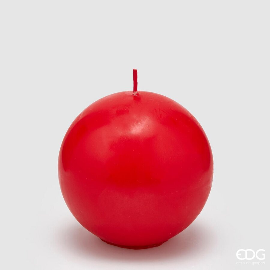 EDG Candela Natalizia Classica Sfera Diametro 10 cm ROSSO