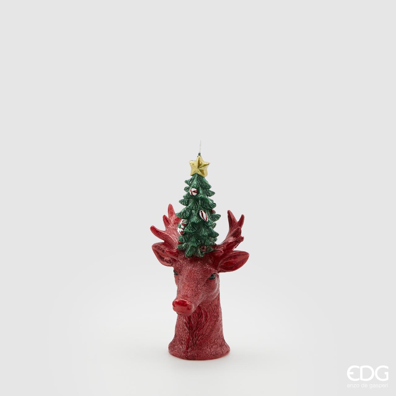 EDG candela Natalizia Renna con albero di natale H20 D10