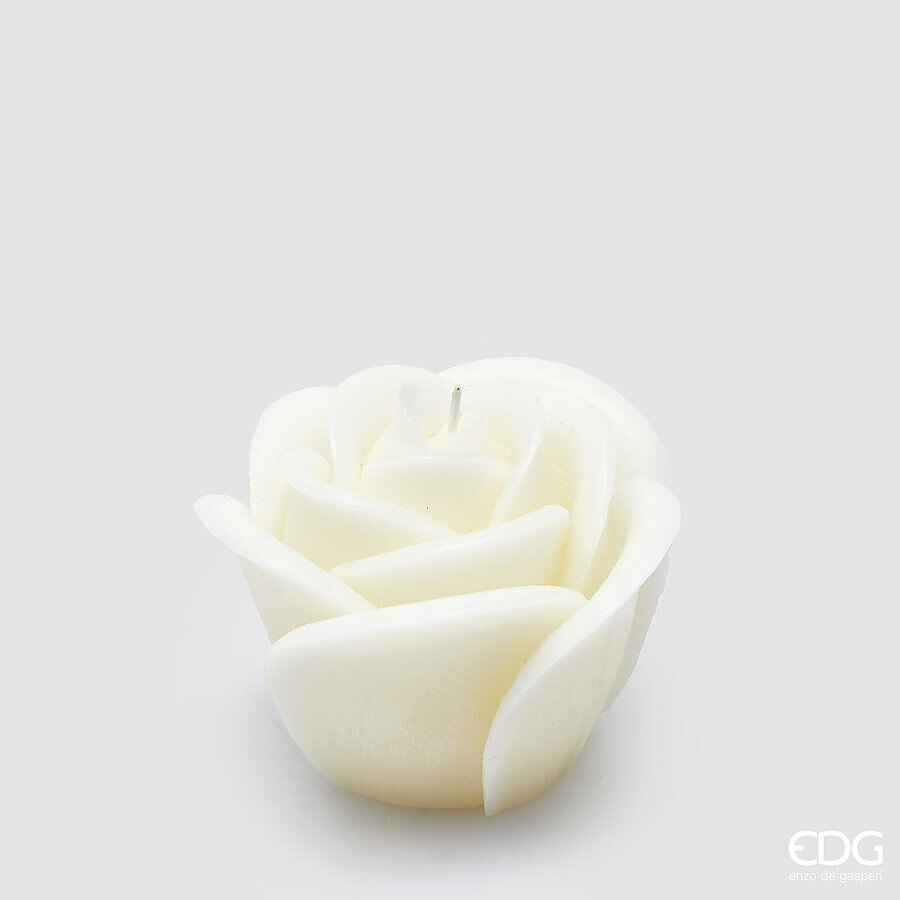 EDG candela Natalizia ROSE H 9 CM D. 11 CM BIANCA