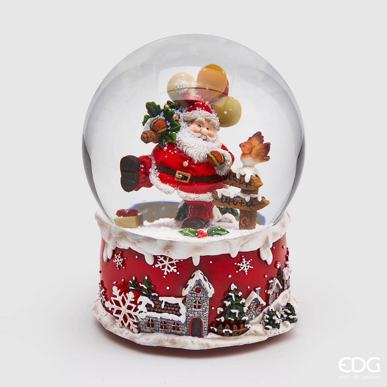 EDG Decorazione Natalizia Carillon Sfera Acqua Babbo Natale