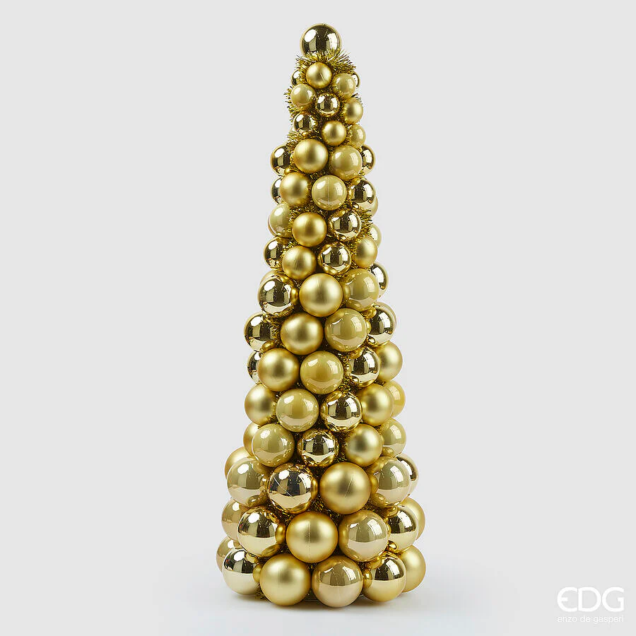 EDG Decorazione Natalizia TOPIARY PALLEMIX CONO H 65 CM ORO