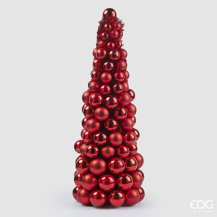 EDG decorazione natalizia TOPIARY PALLEMIX CONO H 65 D 25 CM ROSSO GRANDE