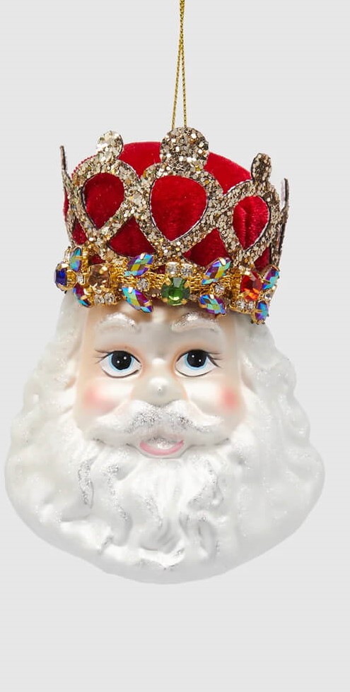 EDG Decorazioni in vetro a forma di babbo natale con corona rosso h 12 cm