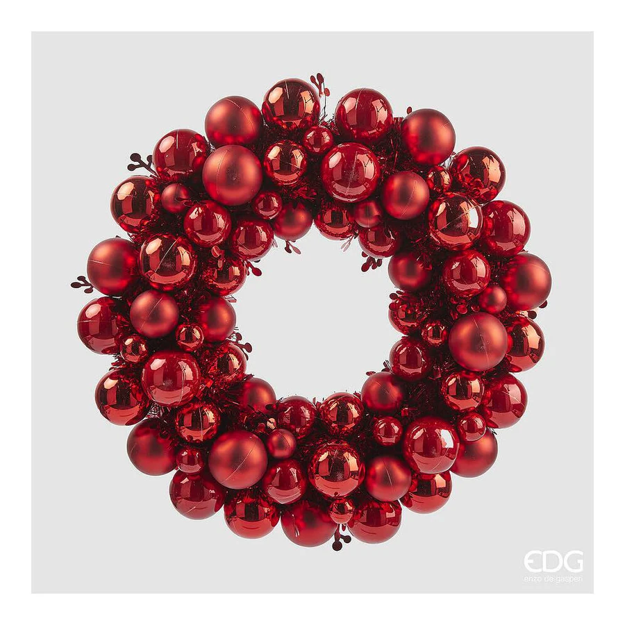 EDG Enzo De Gasperi Corona Natale Pallemix X67 D 39 Cm ROSSO