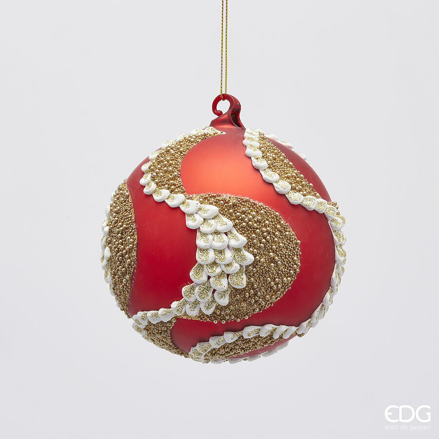 EDG Enzo De Gasperi Decorazione Natalizia PALLA PAVONI D 10 CM