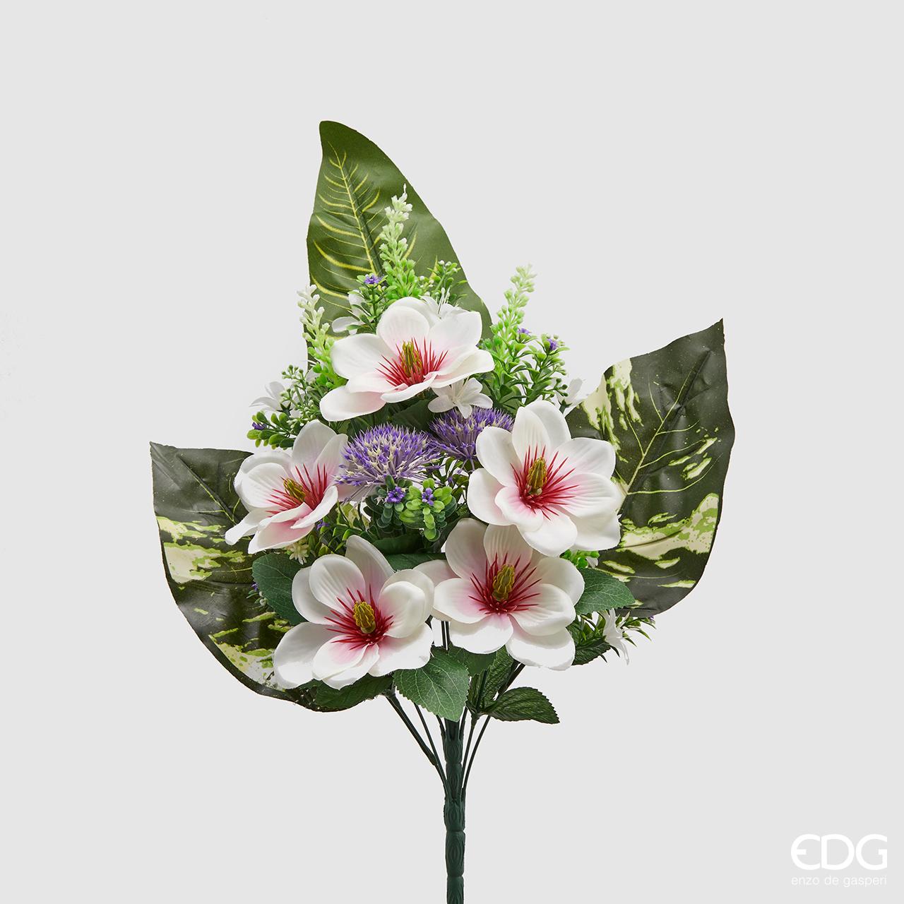 EDG Fiori Artificiali MAGNOLIA  MAZZO 12 FIORI H55