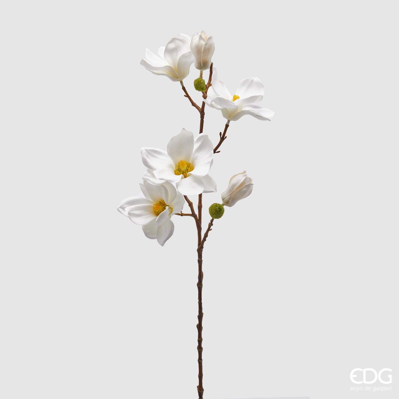 EDG Fiori Artificiali MAGNOLIA OLIS RAMO CON 5 FIORI H65