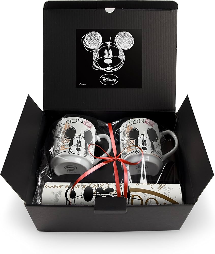 EGAN Set 2 Mug Impilabili London con Tovagliette