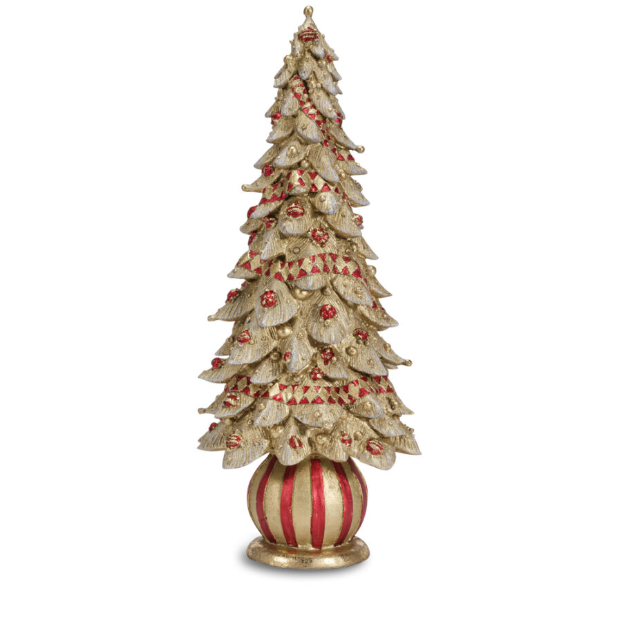 HENRIETTE DECORO Albero di natale ROYAL in resina D 14X34 H ORO PICCOLO