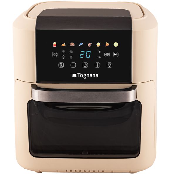 TOGNANA Friggitrice e Forno ad Aria 11 L Champagne Plastica-Acciaio Inox Beige Linea Iridea