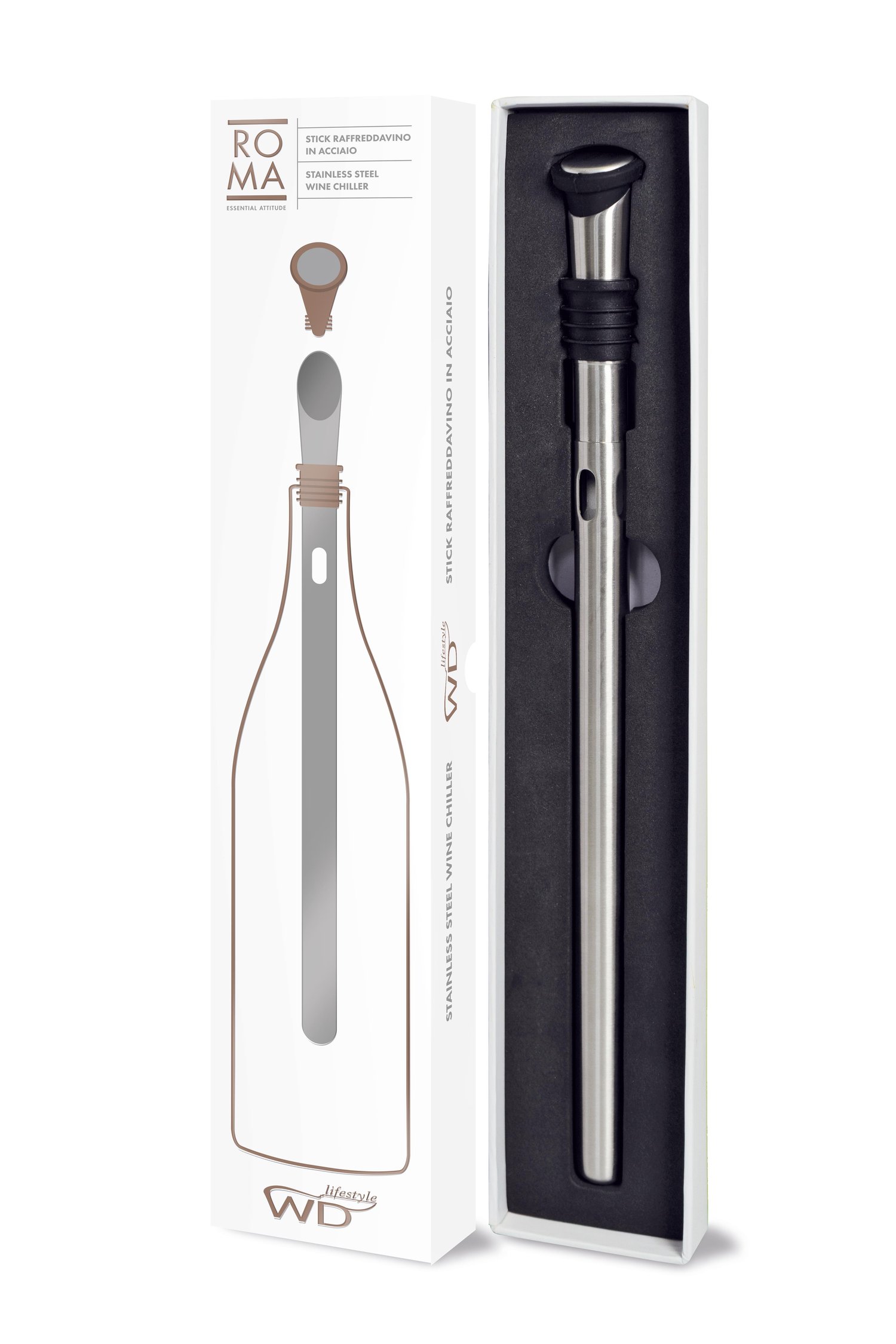 WD LIFESTYLE STICK RAFFREDDAVINO IN ACCIAIO INOX CON TAPPO ERMETICO