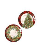 BRANDANI PIATTINO CHRISTMAS DECORI ASSORTITI SET 2 PZ MELAMINA