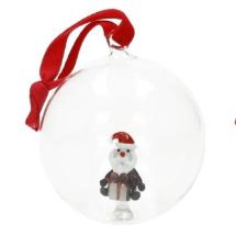 BRANDANI SFERA PALLINA CHRISTMAS VETRO BABBO NATALE