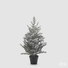 EDG DECORO PINO INNEVATO CON VASO H 65 CM