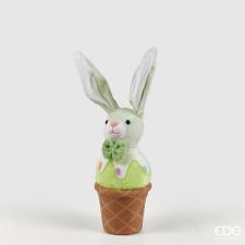 EDG Enzo De Gasperi Decoro Gelato Coniglio H 29 Cm D 9 Cm Green Mix