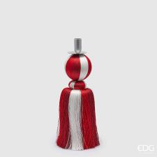 EDG ENZO DE GASPERI PORTACANDELA NAPPA H 35  CM BIANCO-ROSSO