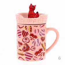 POMME PIDOU MUG TAZZA CERAMIC CON COPERCHIO GATTO ROSA