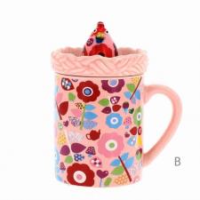 POMME PIDOU MUG TAZZA CERAMIC CON COPERCHIO ROSA GALLINA