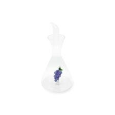 WDLIFESTYLE Oliera in vetro borosilicato con decoro in vetro colorato con figura grappolo d’uva